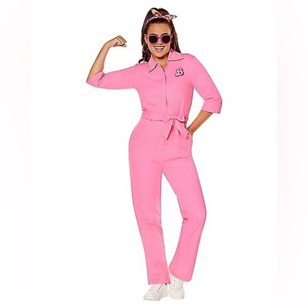 BARBIE Adult Pink Power Jumpsuit - Barbie the Movie Sz S Halloween Costume